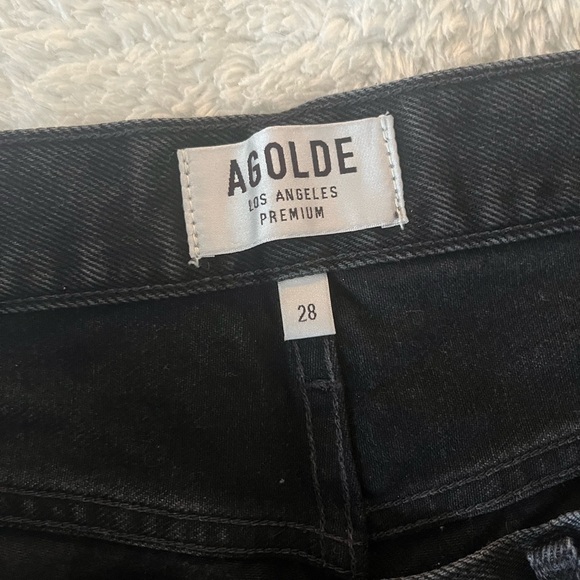 Agolde Parker Black Denim Shorts - Picture 5 of 8